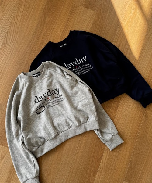DAYDAY seoul トレーナー スウェット ドットカテゴリーロゴクロップド 
