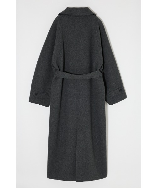 M_ moussy BIG TAILORED SHAGGY ロングコート MOUSSY シャギーロングコート リサイクルポリエステル×ウール混 L/GRY1