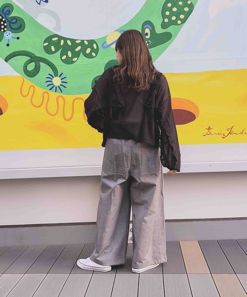 「niko and...」 チノパンツ LARGE チャコール レディース_画像6