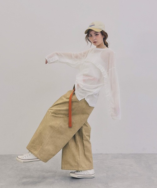 「niko and...」 チノパンツ LARGE チャコール レディース_画像9