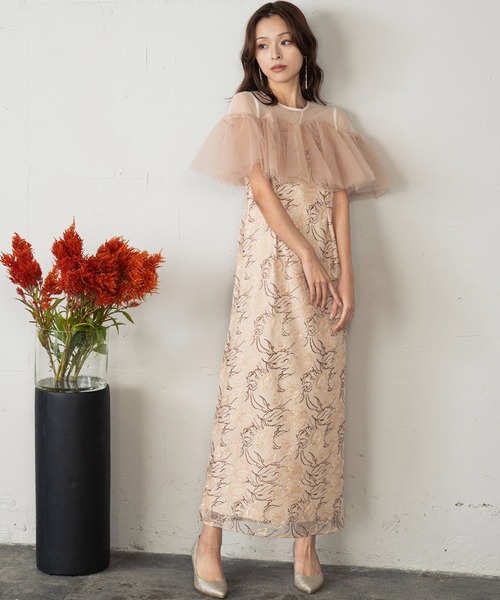 GIRL DRESS FOR NOW パーティードレス ドレス チュールフリルエン