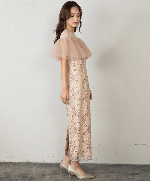 GIRL DRESS FOR NOW パーティードレス ドレス チュールフリルエン