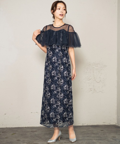 GIRL DRESS FOR NOW パーティードレス ドレス チュールフリルエン