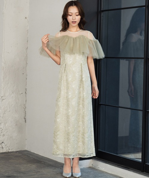 GIRL DRESS FOR NOW パーティードレス ドレス チュールフリルエン