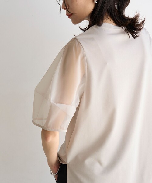 「UNFILO」 半袖カットソー LARGE ベージュ レディース_画像4