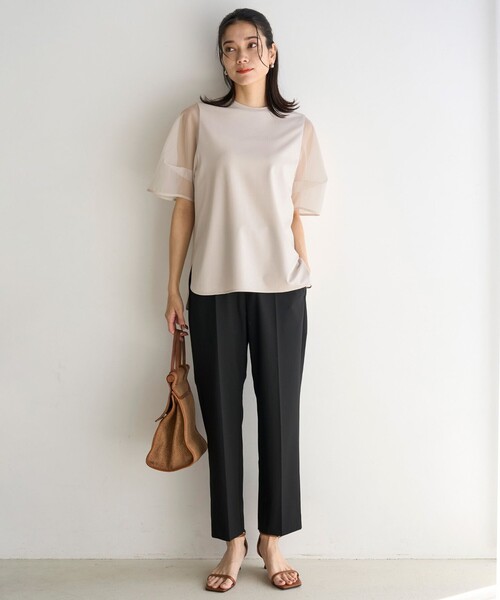「UNFILO」 半袖カットソー LARGE ベージュ レディース_画像5