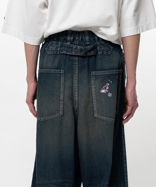ワイドパンツ ジーンズ Kids Sticker Printed Baker Denim Pants メンズの画像