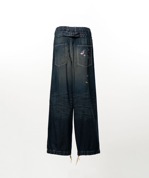 ワイドパンツ ジーンズ Kids Sticker Printed Baker Denim Pants メンズの画像