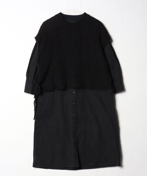 Sunny clouds（サニークラウズ） 長袖ワンピース - ブラック
