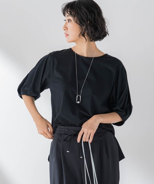 「LAUTREAMONT」 7分袖カットソー 9号 ネイビー レディース_画像2