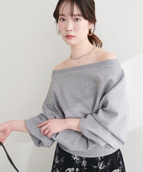 natural couture トレーナー スウェット オフショルスウェットプル