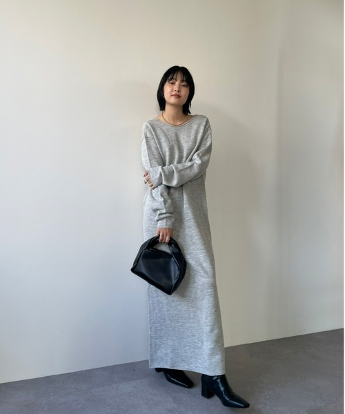 「HANNE」 ニットワンピース FREE グレー レディース_画像6