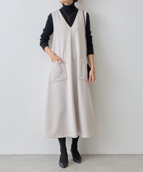 「BEARDSLEY」 ノースリーブワンピース S ベージュ レディース