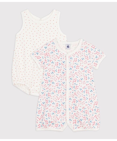 ベビー服 ロンパース プリントショートロンパース２枚組