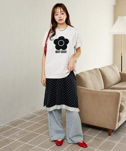 マリークワント デイジー Tシャツ 非売品 トップス ブラック 黒 MARY QUANT（マリークヮント） tシャツ マリークワント レースデイジー