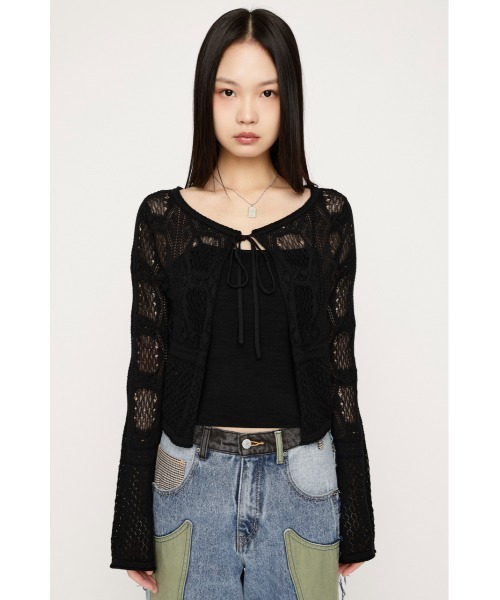 SLY CROCHET MG カーディガン SLY（スライ） カーディガン CROCHET TOUCH 2P CD クロシェタッチツー