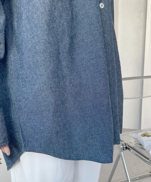 「U.S. POLO ASSN.」 長袖シャツ M ホワイト×ネイビー レディース_画像2