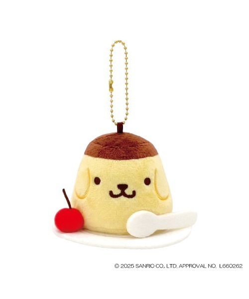 ポムポムプリン ニットセーター ぬいぐるみマスコットキーホルダー　新品タグ付き sanrio（サンリオ） キーホルダー sanrio/サンリオキャラクターズ