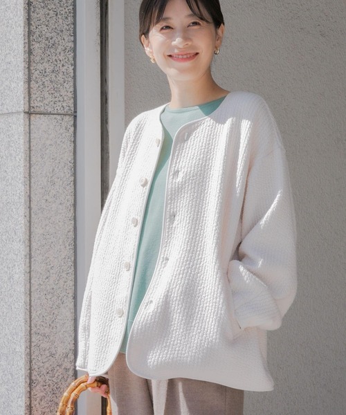 「URBAN RESEARCH DOORS」 ノーカラージャケット MEDIUM アイボリー レディースの画像