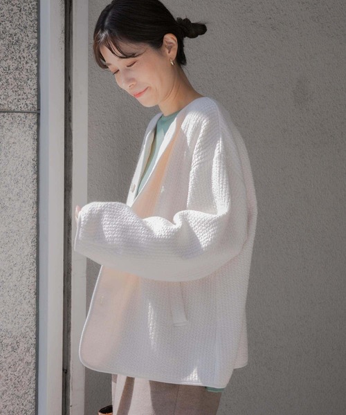「URBAN RESEARCH DOORS」 ノーカラージャケット MEDIUM アイボリー レディースの画像