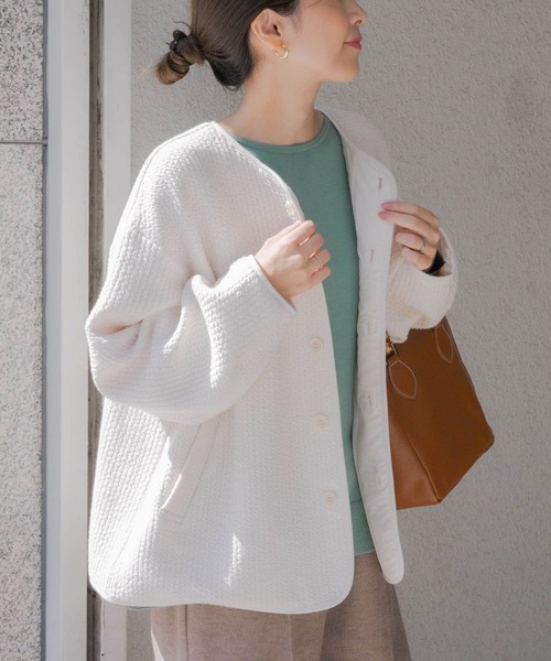 「URBAN RESEARCH DOORS」 ノーカラージャケット MEDIUM アイボリー レディースの画像