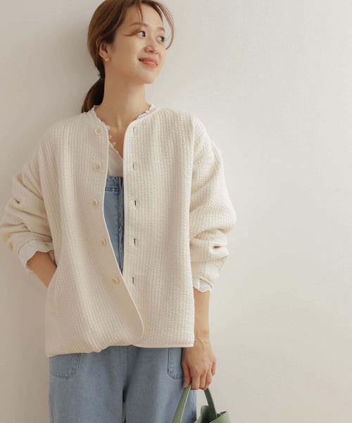 「URBAN RESEARCH DOORS」 ノーカラージャケット MEDIUM アイボリー レディースの画像
