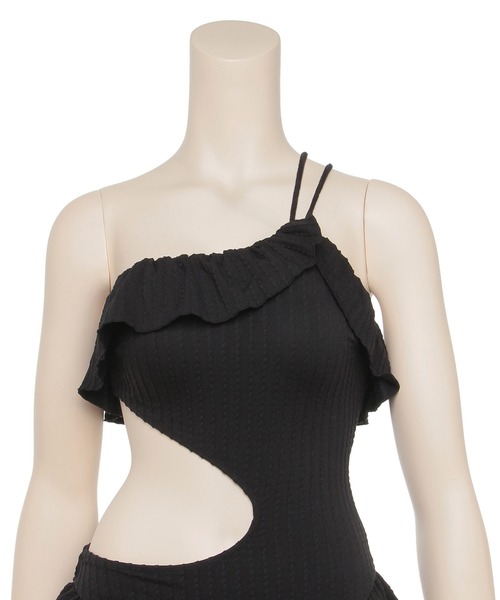 【Ravijour】超美品★ラヴィジュール ワンピース水着 カットアウトブラック RAVIJOUR（ラヴィジュール） 水着 カットアウト フリル ワンピース