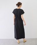 ワンピース 半袖 リネンタッチタックイージーワ...の詳細画像5