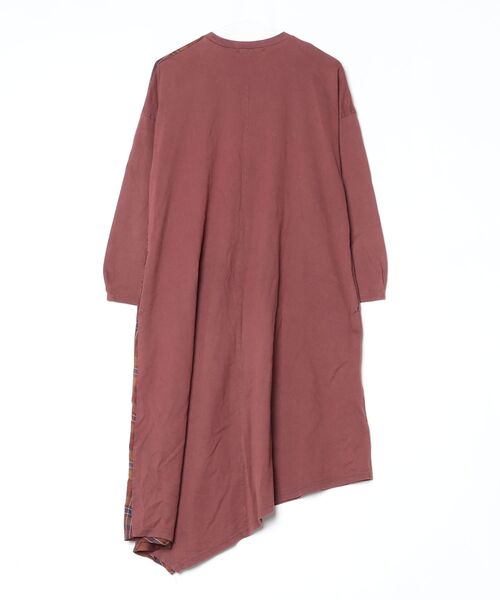 「blanc basque」 チェック柄長袖ワンピース - レッド レディース_画像2