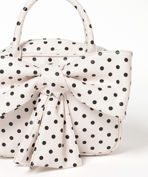 ヘザー　リボン　ボストンバッグ　ドット柄 Heather（ヘザー） ボストンバッグ リボンボストンBAG 858448