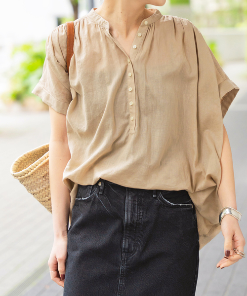 「Spick & Span」 半袖ブラウス FREE ネイビー レディース_画像3