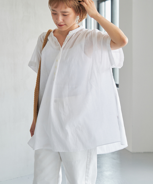 「Spick & Span」 半袖ブラウス FREE ネイビー レディース_画像8
