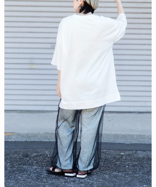 「OSMOSIS」 7分袖カットソー ONE SIZE ホワイト レディース_画像3