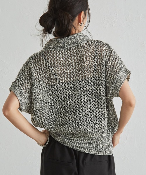 「RANAN」 半袖ポロシャツ L ブラック系その他 レディース_画像6
