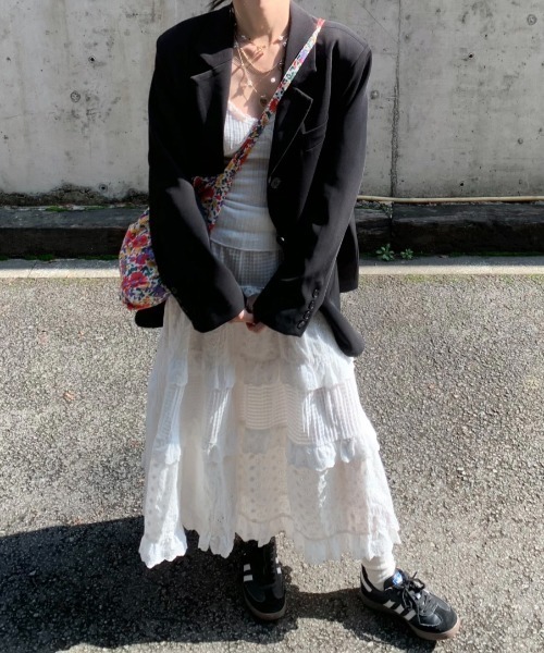 「GEMEDA」 フレアスカート M ホワイト レディース_画像8