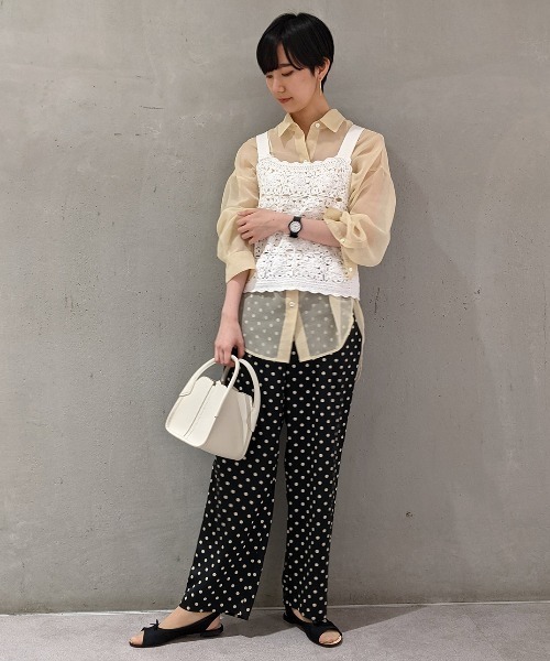 「MADEMOISELLE ROPE'」 長袖シャツ 38 ブラウン レディース_画像3