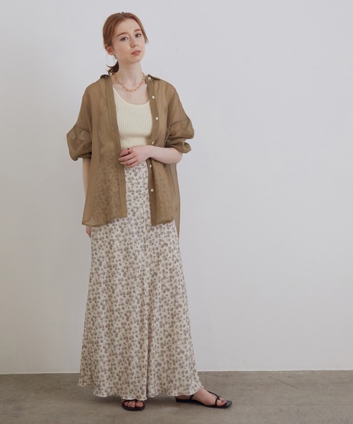 「MADEMOISELLE ROPE'」 長袖シャツ 38 ブラウン レディース_画像5