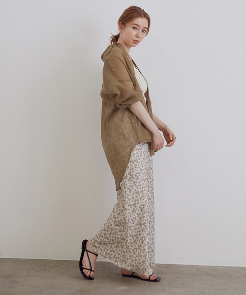 「MADEMOISELLE ROPE'」 長袖シャツ 38 ブラウン レディース_画像8