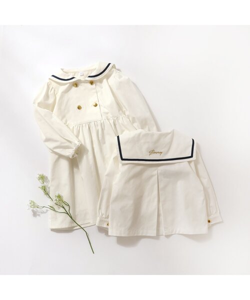 「apres les cours」 「KIDS」長袖ワンピース 140 アイボリー キッズ_画像7