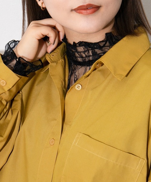 シャツ ブラウス 当店は最高な サービスを提供します レースハイネックブラウス