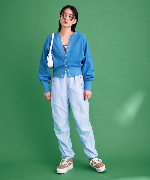 今期アダムエロペ　キーネックスナップカーディガン ADAM ET ROPE'（アダムエロペ）の「【サステナブル】キーネック