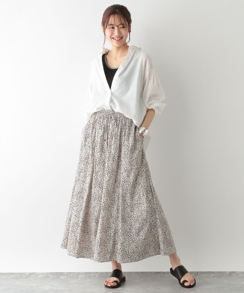 トップス kyanao GLOBAL WORK シャツ ブラウス フレンチリネンイージーケアシャツ