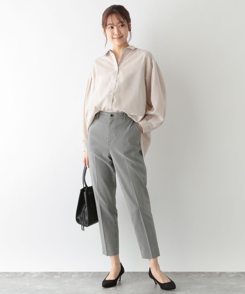 GLOBAL WORK シャツ ブラウス フレンチリネンイージーケアシャツ