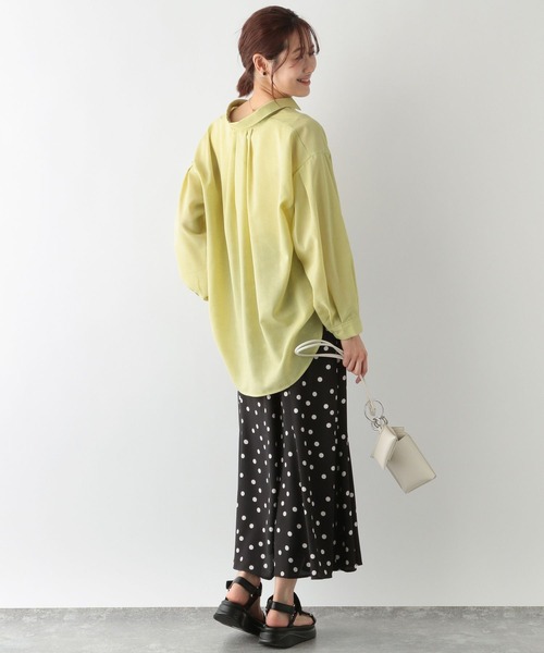 トップス kyanao GLOBAL WORK シャツ ブラウス フレンチリネンイージーケアシャツ