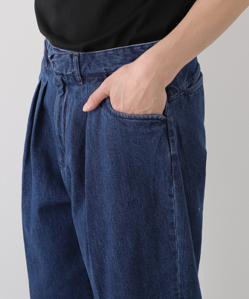 FARAH ファーラー ツータックデニムパンツ　size34 中古・古着通販】FARAH (ファーラー) One-tuck Wide Tapered