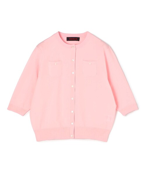 【1度のみ着用】CABaNカーディガン CABaN コットンカシミヤ バイカラーVネックカーディガン | CABaN