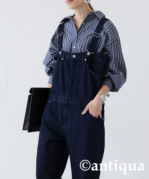 サロペット・オーバーオール・オールインワン TARV Cotton Jumpsuit olga antiqua サロペット オーバーオール 綿100%デニムサロペット