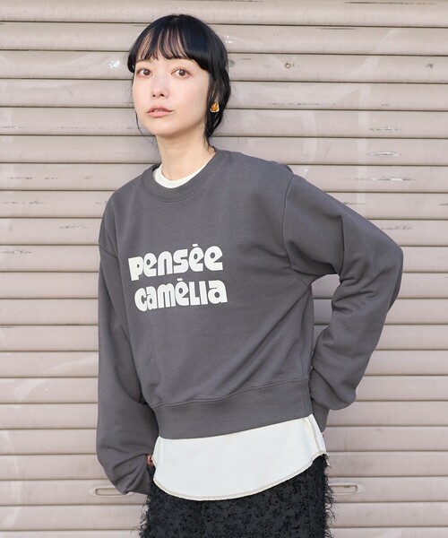 トレーナー スウェット ロゴスウェット ＆ ラメタンクトップ（セット） レディース FREAK'S STORE トレーナー スウェット ロゴスウェット セット