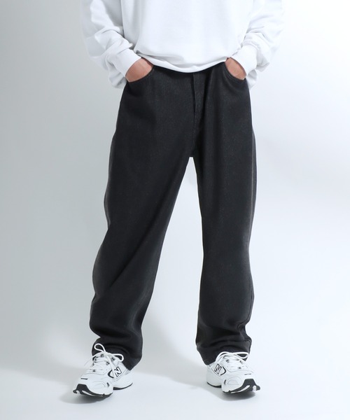 MEDM グラデーション ウォッシュデニムパンツ メンズ ジーンズ ジーンズ グラデーションサイドライン スプレープリント ワイド