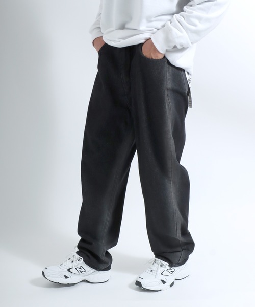 パンツ メンズ グラデーション 涼感 ワイドレッグ パンツ 2色 13.5ozワイドストレートグラデーションデニム（デニムパンツ